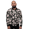 Pink Rose Floral Pattern Print Men's Bomber Jacket-grizzshop