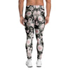 Pink Rose Floral Pattern Print Men's Leggings-grizzshop