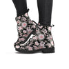 Pink Rose Floral Pattern Print Women's Boots-grizzshop