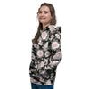 Pink Rose Floral Pattern Print Women's Hoodie-grizzshop