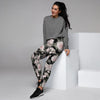 Pink Rose Floral Pattern Print Women's Joggers-grizzshop