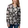 Pink Rose Floral Pattern Print Women's Sweatshirt-grizzshop