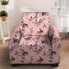 Pink Rose Floral Print Armchair Cover-grizzshop