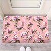 Pink Rose Floral Print Door Mat-grizzshop