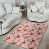 Pink Rose Floral Print Floor Mat-grizzshop