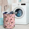 Pink Rose Floral Print Laundry Basket-grizzshop