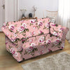 Pink Rose Floral Print Loveseat Cover-grizzshop