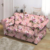 Pink Rose Floral Print Loveseat Cover-grizzshop