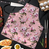 Pink Rose Floral Print Men's Apron-grizzshop