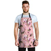 Pink Rose Floral Print Men's Apron-grizzshop