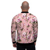 Pink Rose Floral Print Men's Bomber Jacket-grizzshop