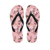 Pink Rose Floral Print Men's Flip Flops-grizzshop