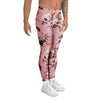 Pink Rose Floral Print Men's Leggings-grizzshop