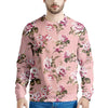 Pink Rose Floral Print Men's Sweatshirt-grizzshop