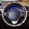 Pink Rose Floral Print Steering Wheel Cover-grizzshop