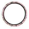 Pink Rose Floral Print Steering Wheel Cover-grizzshop