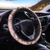 Pink Rose Floral Print Steering Wheel Cover-grizzshop