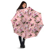 Pink Rose Floral Print Umbrella-grizzshop