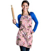 Pink Rose Floral Print Women's Apron-grizzshop