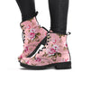 Pink Rose Floral Print Women's Boots-grizzshop