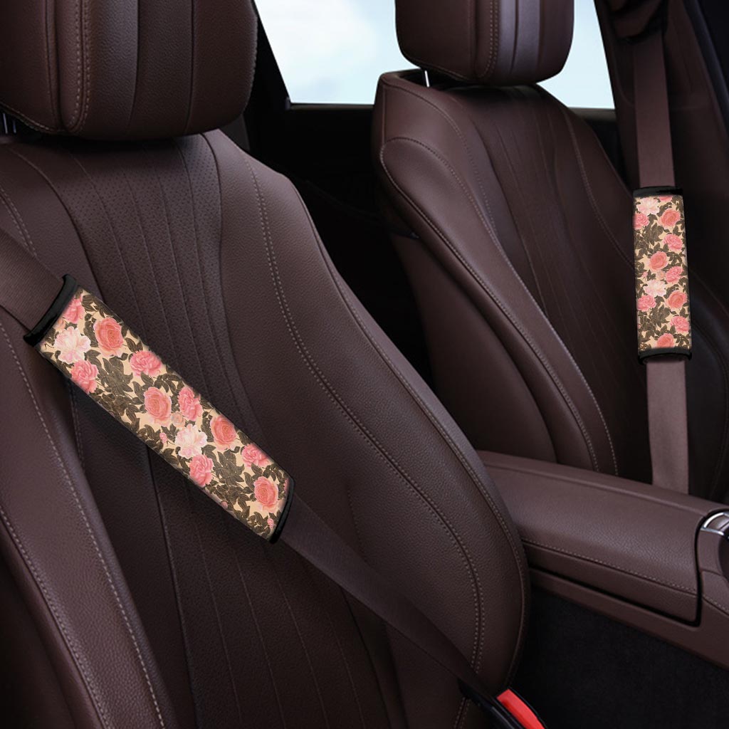 Pink Rose Floral Seat Belt Cover-grizzshop