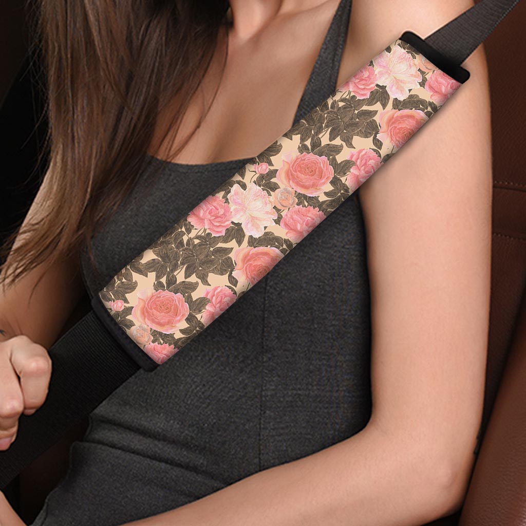 Pink Rose Floral Seat Belt Cover-grizzshop