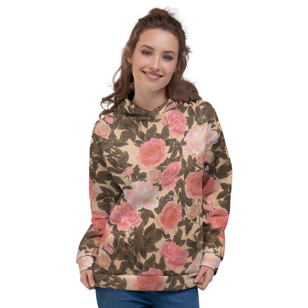 Pink Rose Floral Women's Hoodie-grizzshop