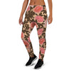 Pink Rose Floral Women's Joggers-grizzshop