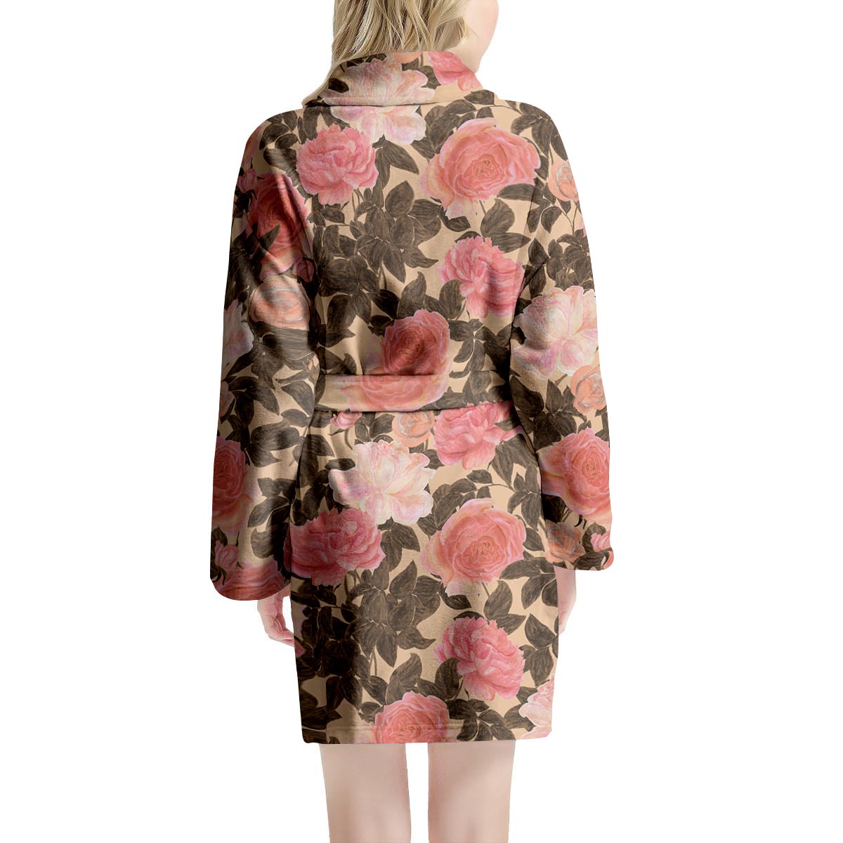 Pink Rose Floral Women's Robe-grizzshop