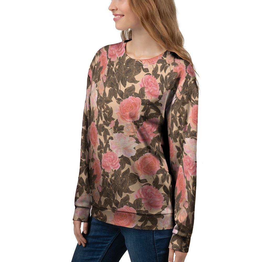 Pink Rose Floral Women's Sweatshirt-grizzshop