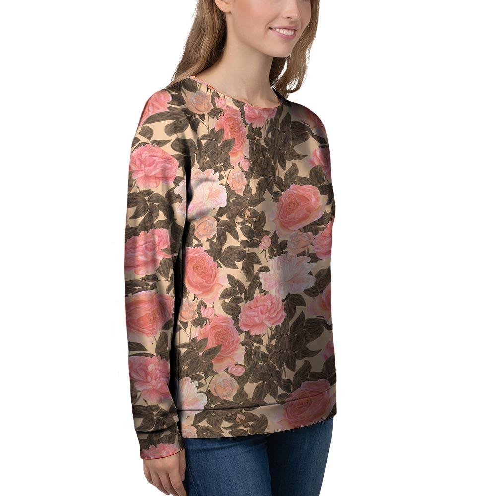 Pink Rose Floral Women's Sweatshirt-grizzshop