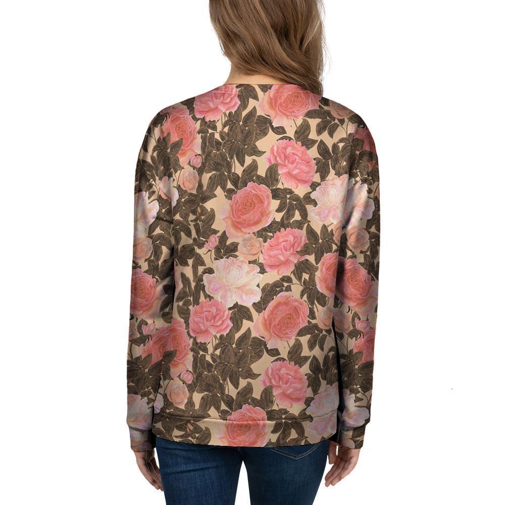 Pink Rose Floral Women's Sweatshirt-grizzshop