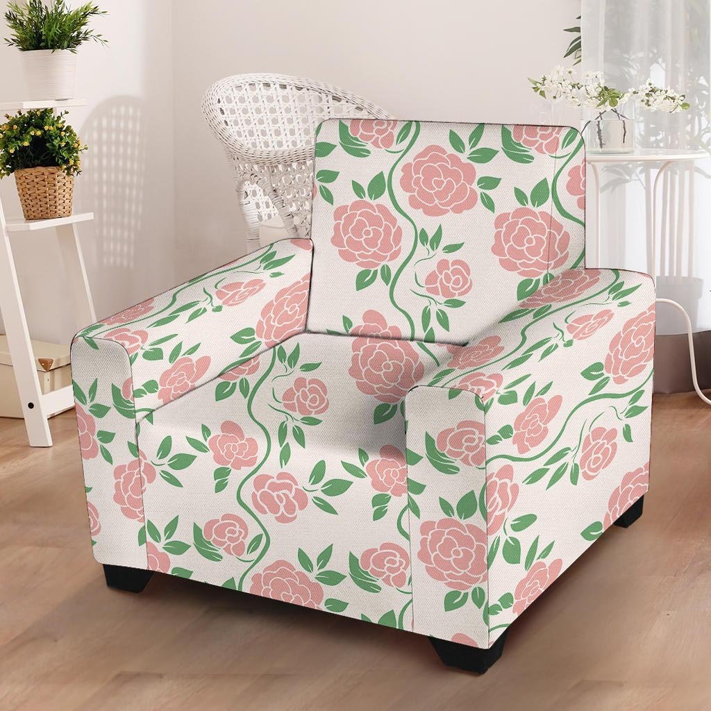 Pink Rose Flower Armchair Cover-grizzshop