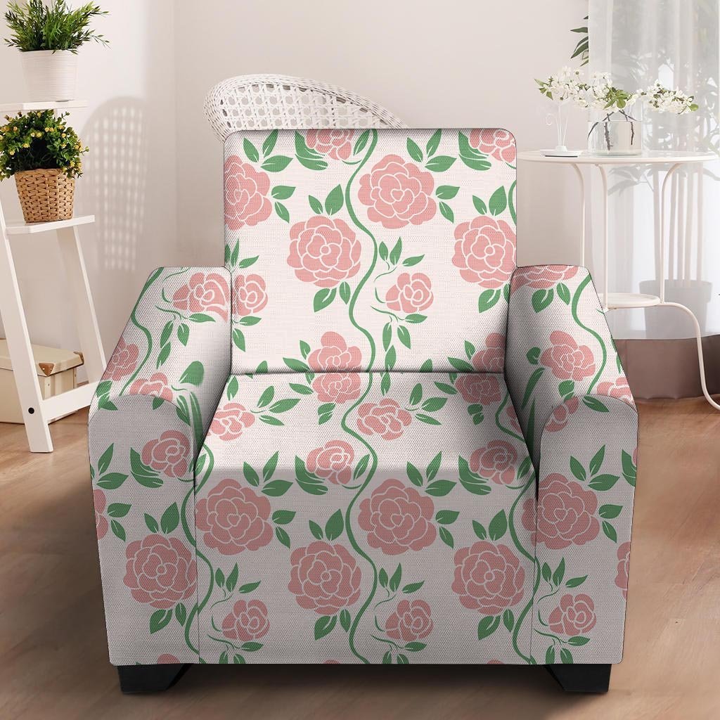 Pink Rose Flower Armchair Cover-grizzshop