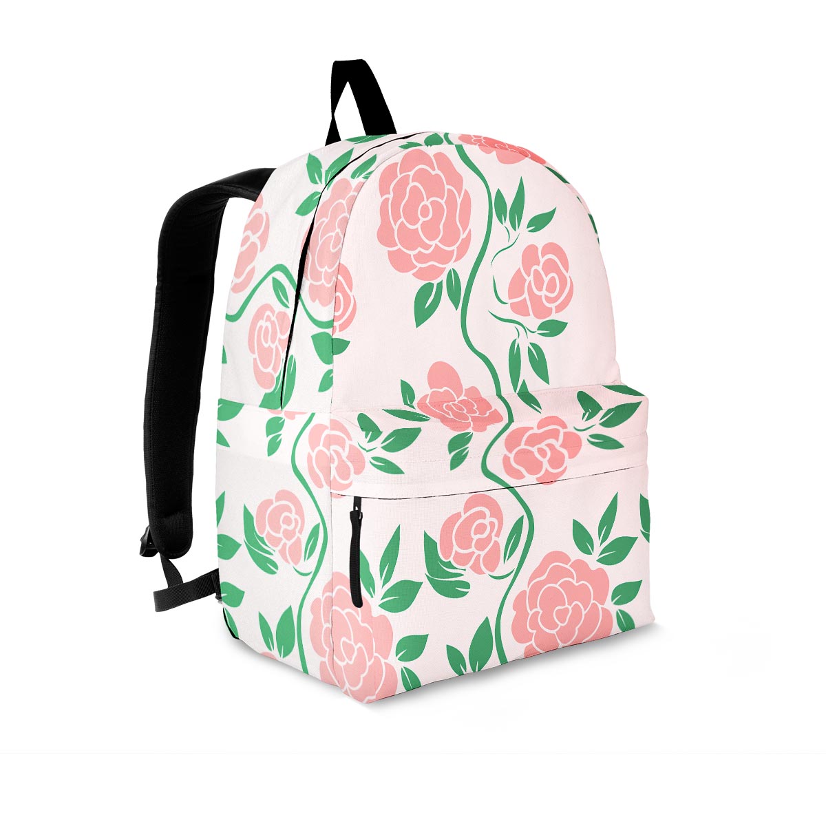 Pink Rose Flower Backpack-grizzshop