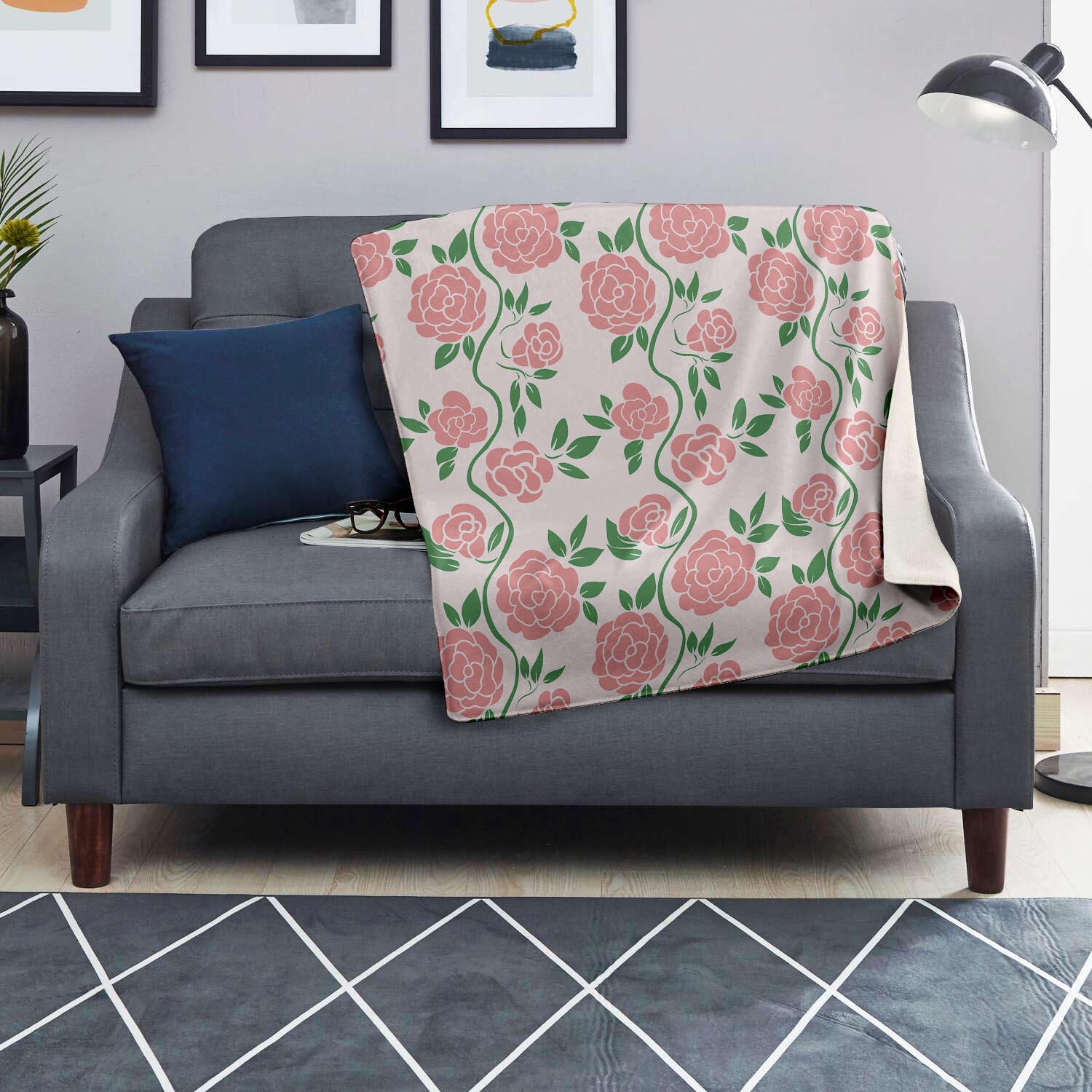 Pink Rose Flower Blanket-grizzshop