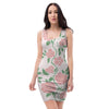 Pink Rose Flower Bodycon Dress-grizzshop