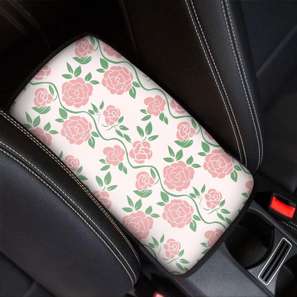 Pink Rose Flower Car Console Cover-grizzshop