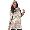 Pink Rose Flower Hoodie Dress-grizzshop