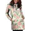 Pink Rose Flower Hoodie Dress-grizzshop