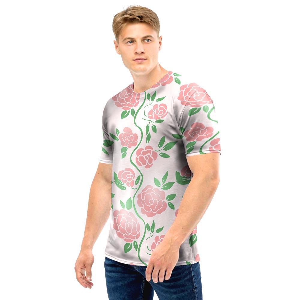 Pink Rose Flower Men T Shirt-grizzshop