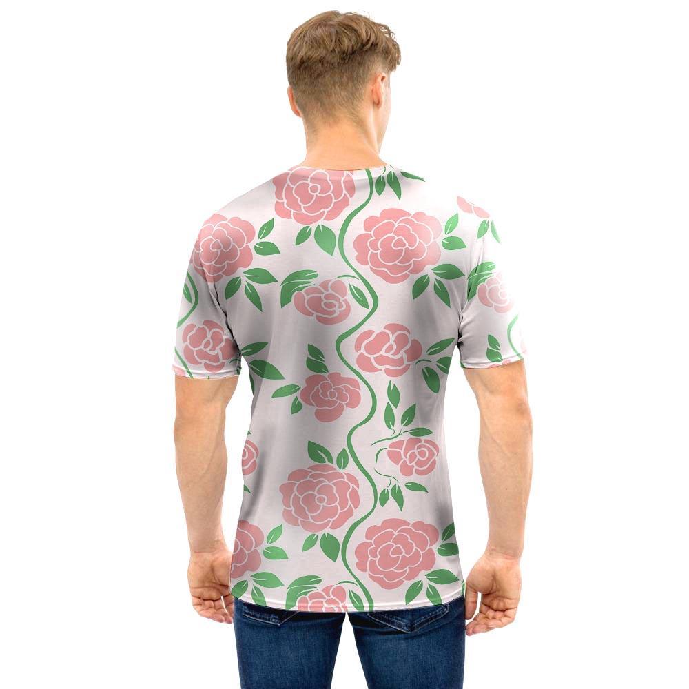 Pink Rose Flower Men T Shirt-grizzshop