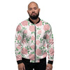 Pink Rose Flower Men's Bomber Jacket-grizzshop