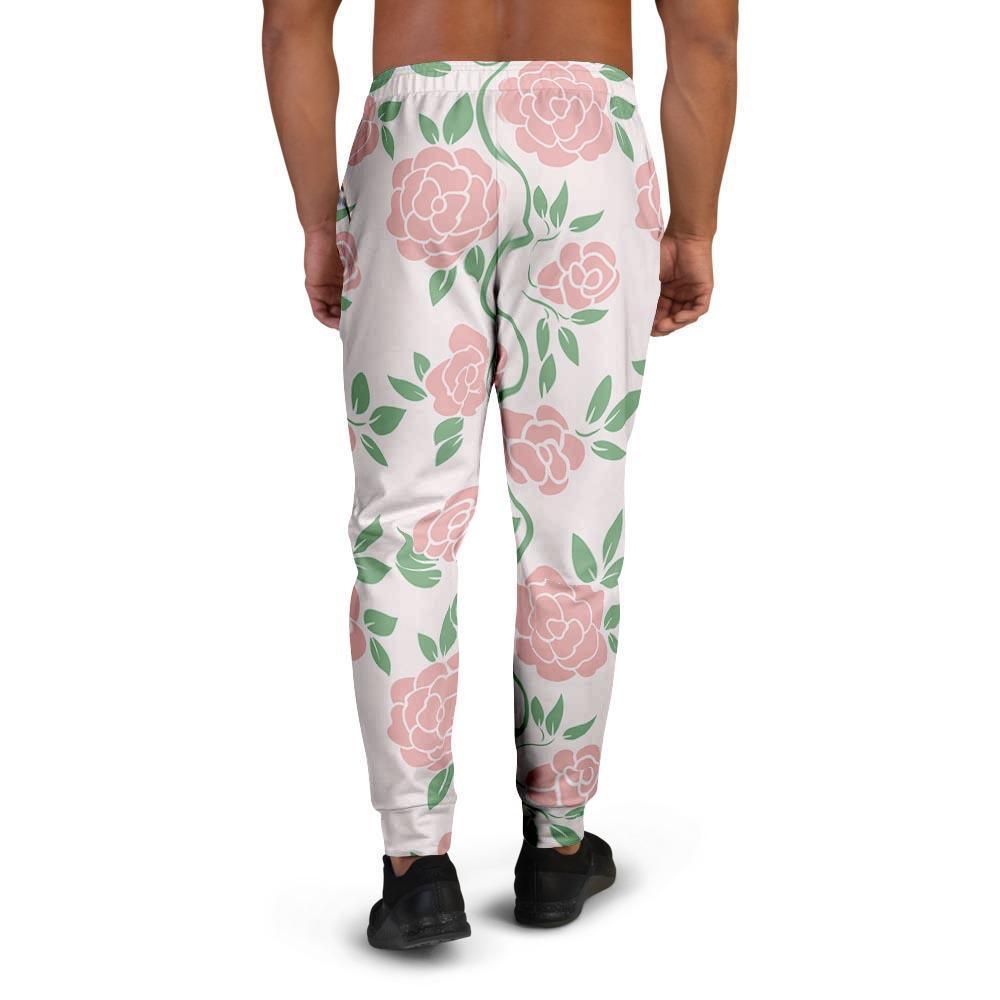 Pink Rose Flower Men's Joggers-grizzshop