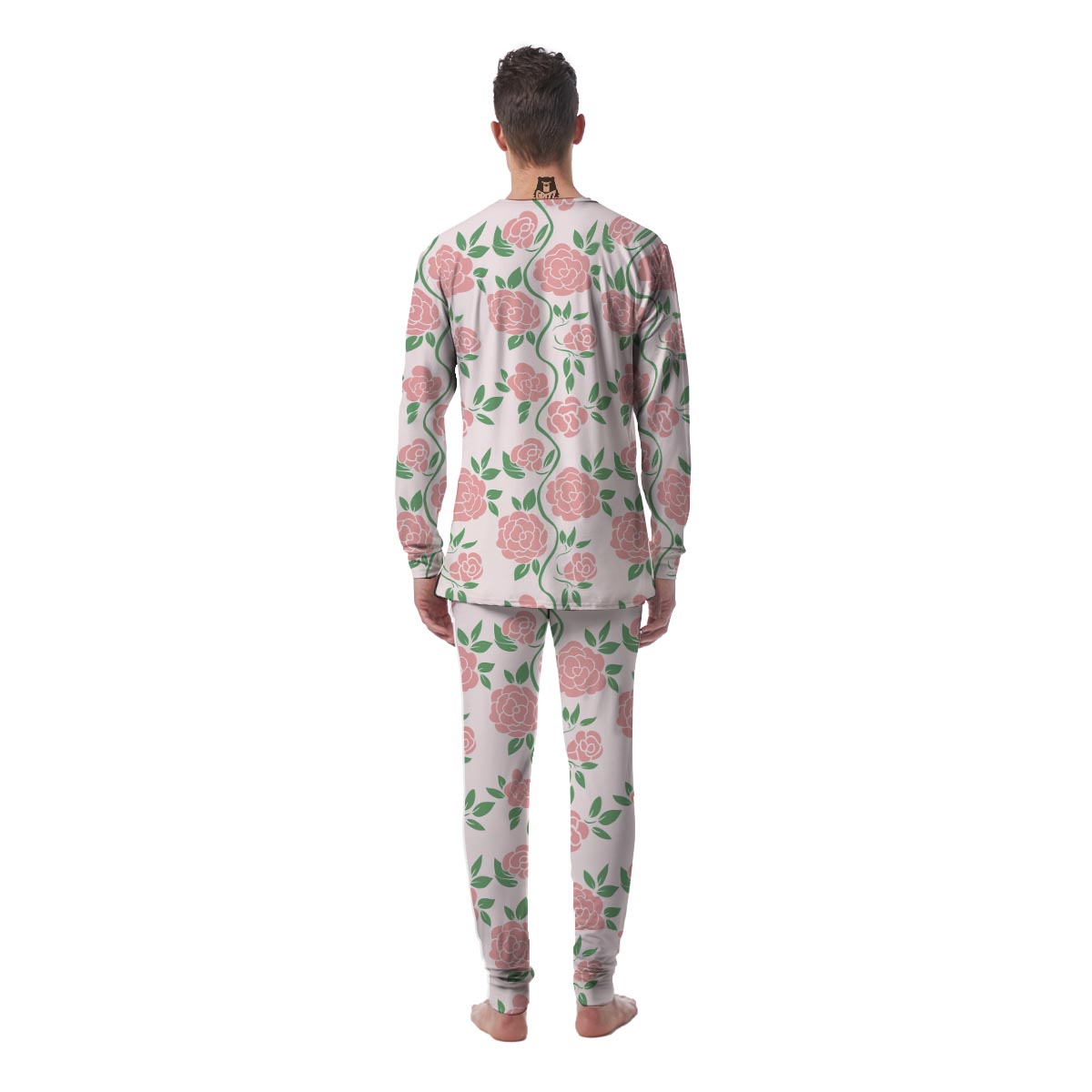 Pink Rose Flower Men's Pajamas-grizzshop