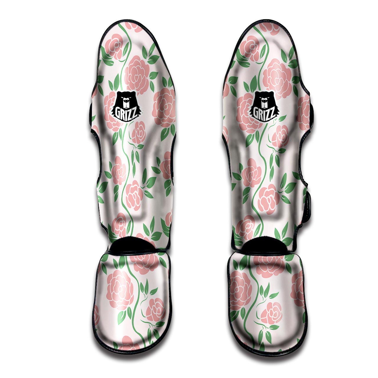 Pink Rose Flower Muay Thai Shin Guard-grizzshop