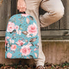 Pink Rose Flower Print Backpack-grizzshop