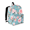 Pink Rose Flower Print Backpack-grizzshop