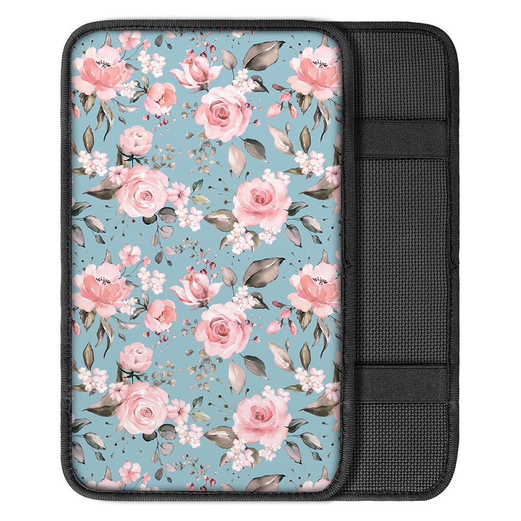 Pink Rose Flower Print Car Console Cover-grizzshop