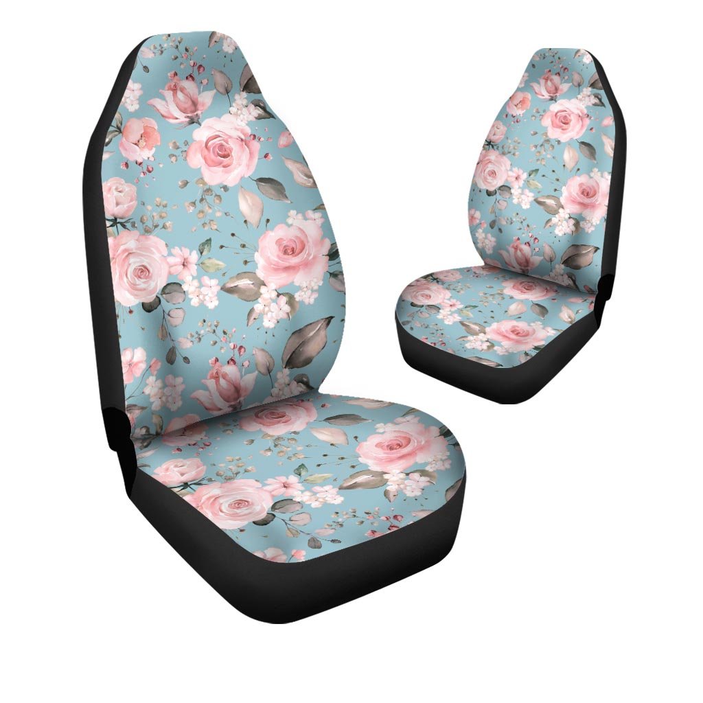 Pink Rose Flower Print Car Seat Covers-grizzshop